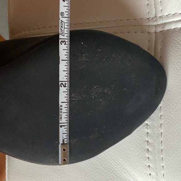 Flavia Passini open toe black genuine leather 4” block heel size 7.5 - Picture 9 of 9